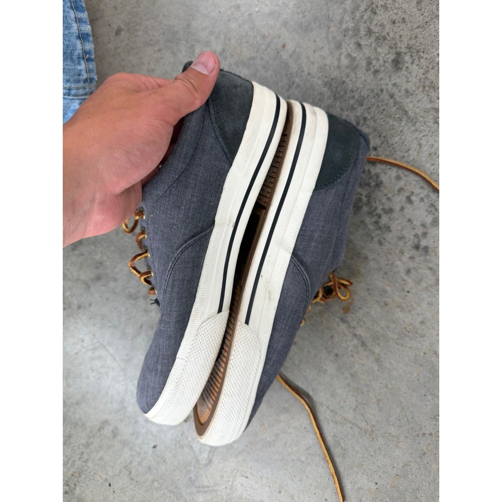 Polo Ralph Lauren Vaughn Gray Canvas Suede Low Top Sneakers Mens 8D - Picture 5 of 8